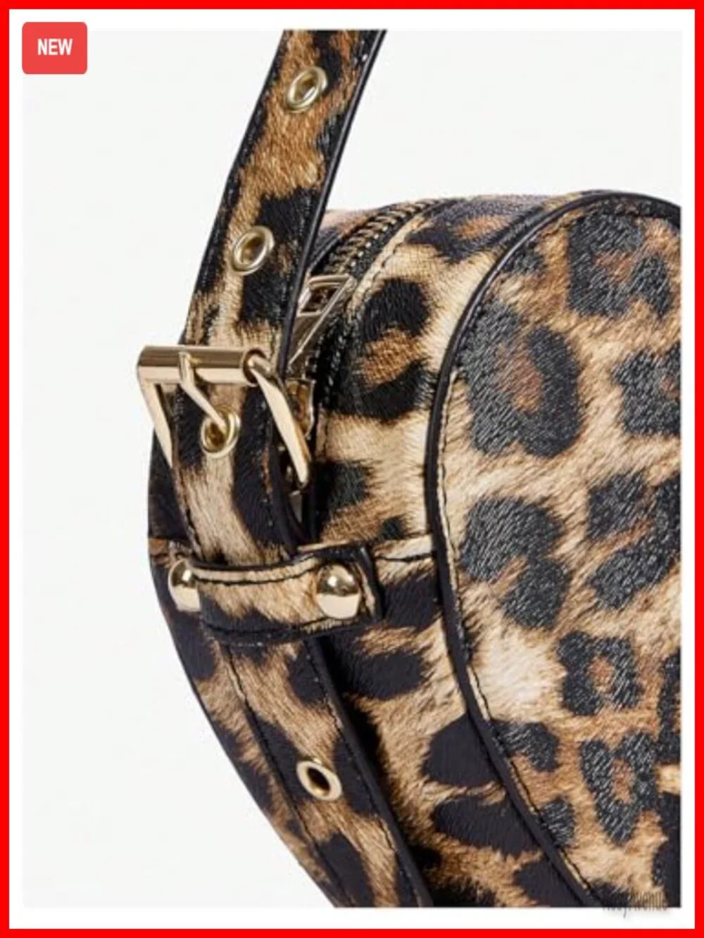 Y2K Heart Shape Leopard Print Top Handle Tote Mini Clutch Purse